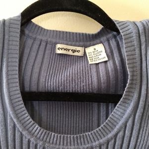 Energie blue fitted long sleeve sweater small